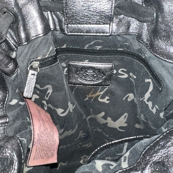 Vintage Black Juicy Couture Purse Daydreamer Tote Bag Velour Y2K Preloved - Picture 7 of 9